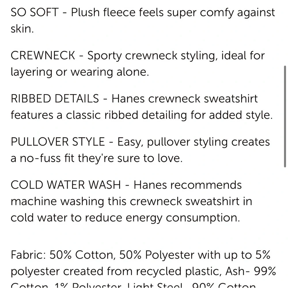 Hanes EcoSmart Kids' Crewneck Sweatshirt Red w/Appliqué YM (10-12) - Picture 16 of 16